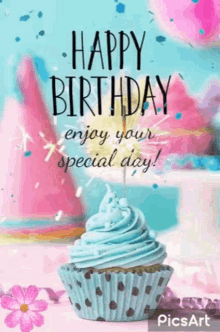 Happy Birthday Enjoy Your Special Day GIF - Happy Birthday Enjoy Your Special Day Cupcake GIFs