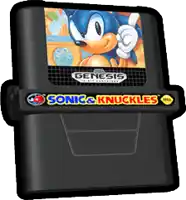 a genesis sonic and knuckles game cartridge