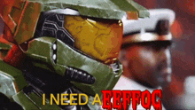 a video game character with the words i need a reffoc