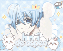a picture of a boy with the name han de aspen written on it