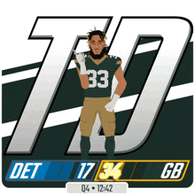 a football player with the number 33 on his shirt