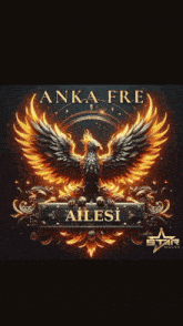 a poster with a phoenix and the words ailesi on it