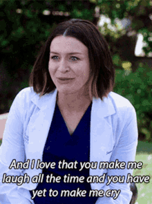 greys anatomy amelia shepherd and i love that you make me laugh all the time and you have yet to make me cry