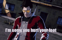 No More Hero No More Heroes GIF - No More Hero No More Heroes Im Sorry You Hurt Your Foot GIFs