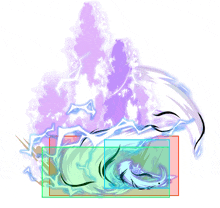 a purple background with a green box in the middle of it