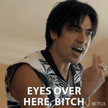 Eyes Over Here Bitch Justin Wang GIF - Eyes Over Here Bitch Justin Wang The Brothers Sun GIFs