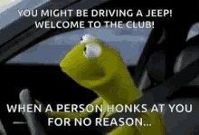 Driving Kermit The Frog GIF - Driving Kermit The Frog Honk GIFs