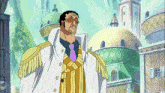 a cartoon character with a beard wearing sunglasses and a white coat
