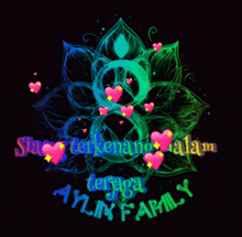 a colorful graphic with hearts and the words sang terkenal malam