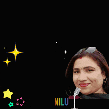 a picture of a woman with flowers and the words good luck