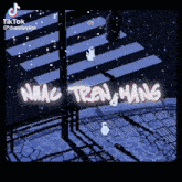 a pixel art of a crosswalk with the words nhac tren mang written on it