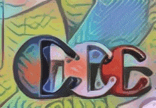 a colorful painting of the word glee