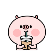 Bubbletea Piggy Sticker - Bubbletea Piggy Pig Stickers