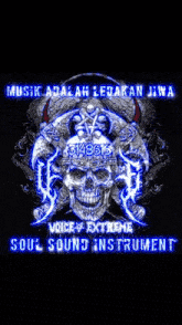a poster with a skull and the words " vortex extreme soul sound instrument "