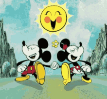 Minnie Mouse Mickey Mouse GIF - Minnie Mouse Mickey Mouse Holding Hands GIFs