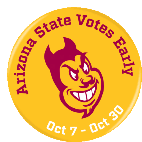 Arizona State Votes Early Asu Sticker - Arizona State Votes Early Asu Arizona State University Stickers