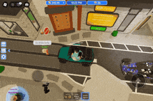 a screenshot of a video game shows a person in a car and a sign that says vip parks