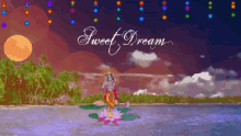 a painting of a beach scene with the words sweet dream