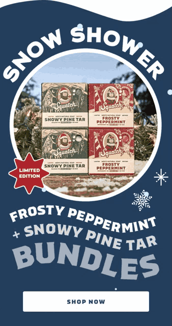 Dr Squatch WINTER LIMITED EDITION Soap | Snowy Pine Tar & Frosty Peppermint