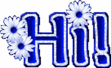 hi flowers sparkling animated text