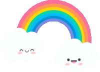 Rainbows Clouds Sticker - Rainbows Clouds Happy Stickers