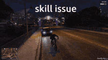 a video game screen shows a police car driving down a street at night