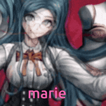 a picture of a girl with the name marie written on it