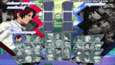 a video game screen with a character select screen