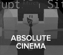 an ad for absolute cinema shows a man in a tie