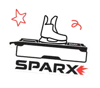 a sticker that says sparx with a drawing of a boot