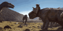 tyrannosaurus rex triceratops throw aside jurassic world jurassic park