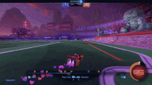 a rocket league game is being played on a screen