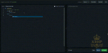 a computer screen with a crown on the bottom right corner