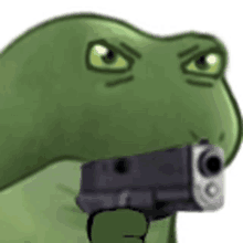 frog gun pointing green