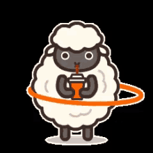运动 GIF - Sheep Hula Hoop Exercise GIFs