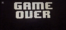 a game over message is displayed on a black background