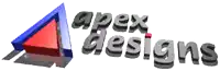 the apex designs logo has a red triangle in the middle
