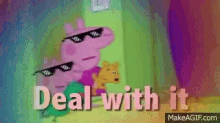 Deal With It Peppa Pig GIF - Deal With It Peppa Pig Rainbow GIFs