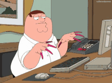 Peter Griffin Long Nails GIF - Peter Griffin Long Nails Typing GIFs