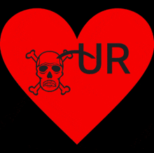 a cartoon of a girl playing a guitar in front of a red heart that says " your "