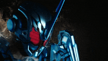 a close up of a robot with smoke coming out of it 's face