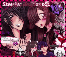 a picture of sebastian and a girl with the words sebastian dark 's r31 love on the bottom