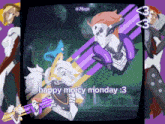 a picture of a video game character with the caption happy moicy monday : 3