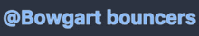 a logo for bowgart bouncers that is blue