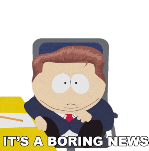 Its A Boring News Eric Cartman Sticker - Its A Boring News Eric Cartman South Park Stickers