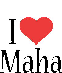 I Love Maha Heart Sticker - I Love Maha Love Heart Stickers