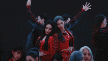 a group of people are dancing in a room