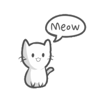 Kitten Meow Sticker - Kitten Meow Cartoon Drawing Stickers