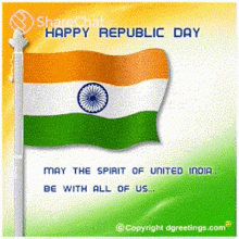 happy republicday may the spirit of united india be with all of us flag india