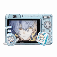 a sony camera with a picture of a boy on it